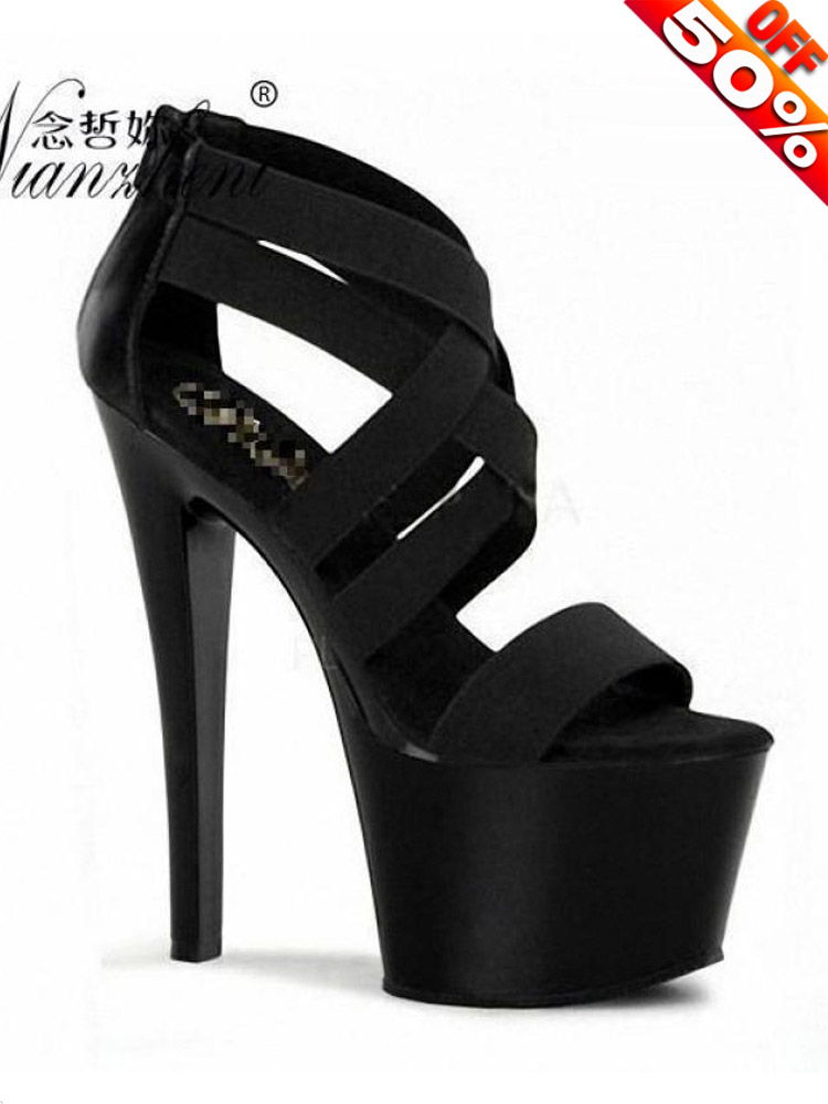 Crossfit G - 17cm Heeled Sandals Black pole dance