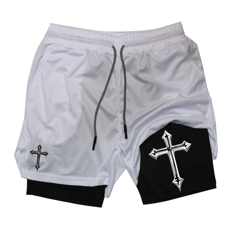 Cross Print 2-in-1 Workout Run - Crossfit Gear For Men ulasan dan harga